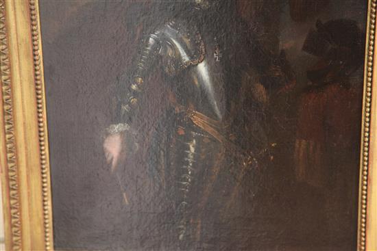 Follower of Caspar Netscher (1639-1684) Portrait of a Nobleman, 16 x 13in. ex Collection Earl of Rosebery